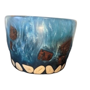 Bol d'affichage à dessert classique en résine polie de qualité supérieure avec doublure dorée couleur personnalisée pour les cérémonies de mariage décor de fête d'hôtel - Product Image 5