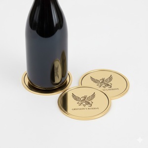 Sous-verres personnalisés en métal avec logo de marque de café pour boissons - Product Image 5