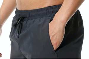 Pantalones cortos de gimnasio de secado rápido para hombre, pantalones cortos de entrenamiento transpirables de cintura alta con cordón ajustable - Product Image 6