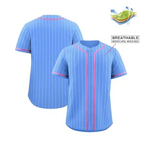 เสื้อเบสบอลลายทางสีม่วงเหลืองแขนสั้นผู้ชายติดกระดุมด้านหน้าผ้าโพลีเอสเตอร์ดูดซับความชื้นชุดกีฬา - Product Image 3