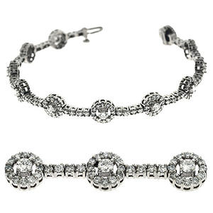 Bracelet élégant en or 18 carats avec halo de diamants ronds cultivés en laboratoire - Product Image 1