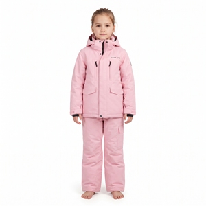 Ensemble veste et pantalon de ski imperméable rose pour filles HAWK EYE, vêtements de neige synthétiques isolés à capuche pour enfants - Product Image 3