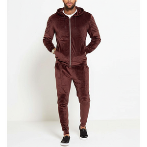 Ensemble de survêtement en velours pour homme, 2 pièces, coupe classique, personnalisé avec logo OEM, de luxe, de haute qualité, imprimé, vêtements de sport - Product Image 3