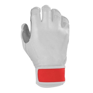 Gants de frappe en cuir blanc avec fermeture auto-agrippante rouge au poignet, unisexe, pour entraînement adulte - Product Image 3