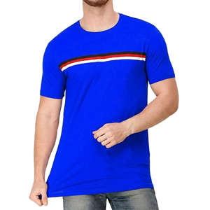 Camiseta de punto informal para hombre, roja, larga, de corte regular, cuello redondo, estilo hip hop, anti-UV, de secado rápido - Product Image 6