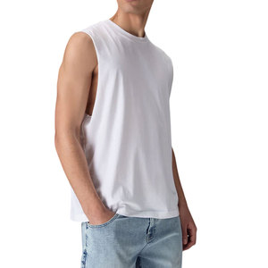 เสื้อกล้ามออกกำลังกายผู้ชายแบบใหม่ สั่งทำโลโก้ได้ ทรงเข้ารูป ผ้าเรียบ ผลิตขายส่ง เสื้อกล้ามแขนกุด ผ้าฝ้าย 100% สำหรับผู้ชาย ปี 2026 - Product Image 3