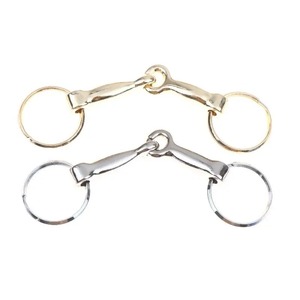 พวงกุญแจรูปบิตม้าแบบเชื่อมต่อเดี่ยว พวงกุญแจรูปบิตม้าแบบ Snaffle Bits พวงกุญแจรูปบิตม้าแบบ Snaffle Bits แบบมีช่องว่าง พวงกุญแจโลหะผสมรูปบิตม้า - Product Image 2