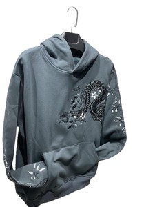 Sweat-shirt gris pour homme, imprimé serpent, design animalier, streetwear décontracté, coupe classique, poche avec logo sur le devant, vêtement d'automne - Product Image 6
