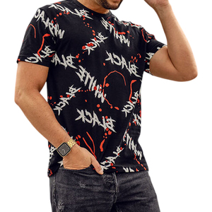 T-shirts pour hommes à col rond avec impression par sublimation de logo personnalisé, séchage rapide, respirants, impression par sublimation intégrale - Product Image 4
