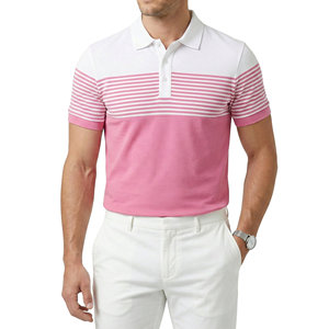 Camisas Polo de Punto Piqué Casuales para Hombre al por Mayor, con Logotipo Personalizado, Bloques de Color, Rayas, Manga Corta, Transpirables, para Golf y Actividades al Aire Libre - Product Image 4