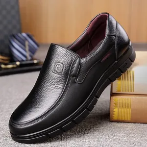 Chaussures décontractées en cuir véritable pour hommes, chaussures plates à plateforme, chaussures de marche, chaussures d'extérieur, mocassins, baskets respirantes, chaussures faites à la main - Product Image 5