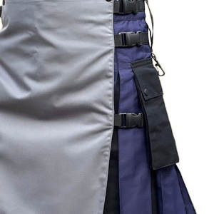 กิ๊ตส์สไตล์สก็อตสีน้ำเงินและสีเทาสำหรับผู้ชาย พร้อมกระเป๋าคาร์โก้ กิ๊ตส์ไฮแลนด์สมัยใหม่ - Product Image 5