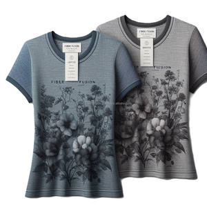 OEM 180 GSM 100% algodón señoras camisetas de calidad superior digital impreso por encargo tamaños al por mayor Bangladesh tejido de punto - Product Image 5