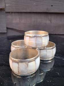 Anillos de Servilleta de Latón con Madreperla, Forma Circular, 4.5 cm de Ancho, Decoración de Mesa Duradera para Bodas - Product Image 2