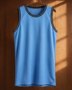 Camiseta de Baloncesto Unisex Azul sin Mangas, Absorbente de Humedad, Cuello Redondo de Poliéster, Corte Regular, para Todas las Temporadas, Ropa Deportiva para Adultos - Product Image 3