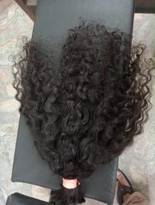 Cabello Humano Virgen Remy Natural Negro Rizado del Sur de la India, 100g a Granel, Doble Trama a Máquina, Apto para Todos los Colores - Product Image 4