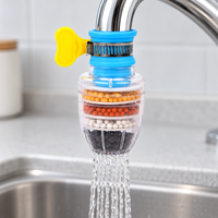 Filtre à eau pour robinet avec charbon actif et billes minérales, fixation manuelle pour cuisine, salle de bain et camping-car