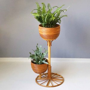 Support de plantes en rotin, support de pot de fleurs, panier à fleurs, couvercle, fournitures de décoration pour jardin et maison - Product Image 6