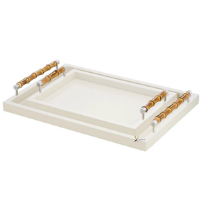 Wholesale Commercial Grade <b>Large</b> Rectangle Clear Polished Acrylic Durable Food Contact Safe Serving <b>Tray</b> Handles for Restaurants - Product Image 4
