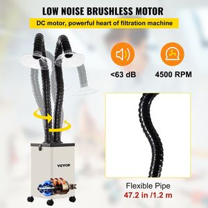 Extracteur de fumée de soudure 150W 165CFM avec purificateur d'absorption de fumée réglable à 3 vitesses et filtres à 3 étages pour fournitures de soudage - Product Image 5