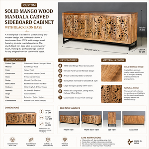 Excellent Quality Handmade Modern Solid Wood Farmhouse <b>Sideboard</b> Cabinet Large <b>Storage</b> Capacity Dining Room Living Room Hotel - Product Image 5