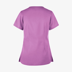 Nouveau design – Blouse d'infirmière à manches courtes en jersey, personnalisable, pour l'été – 72 % polyester/21 % rayonne/7 % élasthanne – Vente en gros pour femmes - Product Image 4
