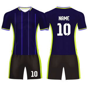 Ensemble de maillots de football pour hommes personnalisables, imprimé géométrique, col en V, polyester à séchage rapide, uniformes sportifs avec numéro 10 - Product Image 4