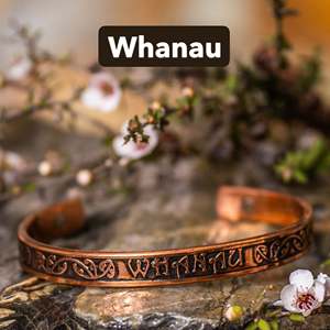 Whanau Copper Alloy Cuff Bracelet Antique Plated Vintage Letter Design Unisex Gift Jewelry new wrist healing <b>men</b> women wear - Product Image 1