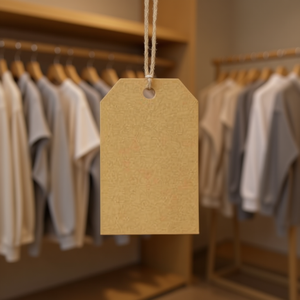 Etichetta da appendere Ilan 5x8 cm in carta kraft, 12 pezzi per etichettatura di capi d'abbigliamento - Product Image 3