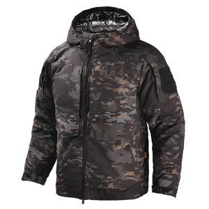 Veste matelassée à capuche noire pour homme, coupe-vent, rembourrage en polyester, fermeture éclair, coupe classique, hiver, décontractée - Product Image 4