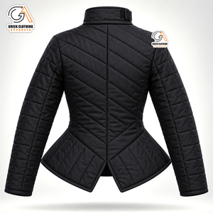 Veste matelassée noire pour femme HEMA, col montant, manches longues, fermeture éclair, vêtement d'hiver, en coton biologique, polaire, imperméable - Product Image 2