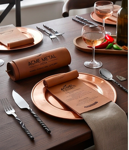 Ensemble de couverts élégants en argent avec manche courbé, 2 tons de couleur, acier inoxydable de qualité supérieure, pour cuisine, hôtel, événements et service. - Product Image 2