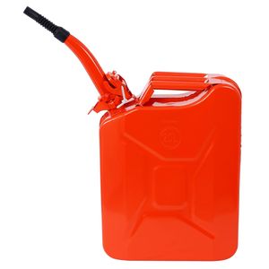 Set di 3 da 20 litri (5 galloni) di acciaio rosso può carburante con beccuccio flessibile taniche portatili per benzina per auto camion attrezzature - Product Image 5