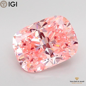 Diamant de laboratoire CVD de 4,01 carats, taille coussin, certifié IGI, couleur rose vif fantaisie, clarté VVS2, pour bague solitaire moderne - Product Image 4