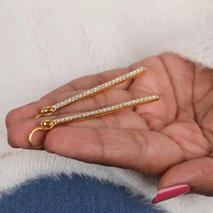 Pendientes Colgantes de Diamantes Cultivados en Laboratorio de Oro Amarillo de 14K con 3.00 TCW, Elegantes Pendientes de Diamantes, Joyería Fina de Lujo para Mujer - Product Image 3