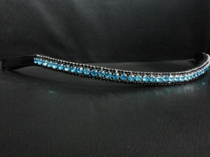 Bande de sourcils en cuir durable la plus populaire pour les soins des chevaux, confortable avec des cristaux de bling décoratifs. - Product Image 4