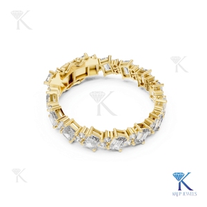 Mixed Cut Emerald Round Diamond Tennis <b>Bracelet</b> 14K <b>Solid</b> Gold Fine Unisex Luxury Jewelry Party Gift Manufacturer Wholesale - Product Image 6