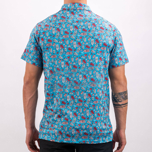 Chemise de golf pour homme personnalisée, anti-transpiration, 90% polyester et 10% élasthanne, manches courtes, motif imprimé, taille XL - Product Image 3