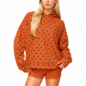 Sudadera con Capucha Personalizada para Mujer, Juvenil y Adulta, con Estampado de Puntos, Manga Larga, Bolsillos Casuales, Tejido de Algodón, Invierno, Secado Rápido - Product Image 2
