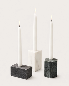 Portavelas de Mármol Blanco, Forma Cuadrada, Resistente al Calor, para Decoración del Hogar, Uso en Mesa - Product Image 1