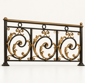 Rampe d'escalier en bronze doré pour hôtels de luxe, villas, escaliers et intérieurs architecturaux haut de gamme - Product Image 4