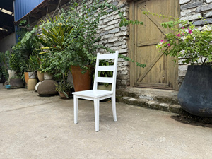 Black Solid Wood Ladder Back <b>Dining</b> <b>Chair</b> with Modern Design for <b>Dining</b> Room Seating - Product Image 2