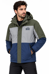 Chaqueta Impermeable con Capucha para Hombre, Diseño Color Block, Cortavientos, Transpirable, con Cuello de Forro Polar, Puños Ajustables, Logotipo Personalizado - Product Image 4