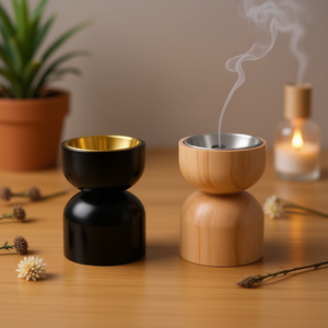 Brûleur d'encens en bois artisanal de luxe avec finition écologique, diffuseur d'aromathérapie et porte-encens - Product Image 3