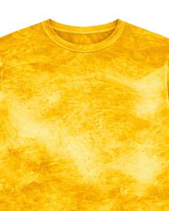 Camiseta Amarilla con Efecto Teñido para Hombre, Cuello Redondo, Manga Corta, Algodón, Estilo Casual Urbano, Lavado Vintage, Fabricante OEM Personalizado, Venta al por Mayor - Product Image 3