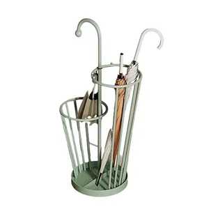 Modern Round Black Metal Mesh Umbrella Stand Entryway Walking Stick Holder Tall Cane Storage Rack with Removable Drip Tray Base - Product Image 1