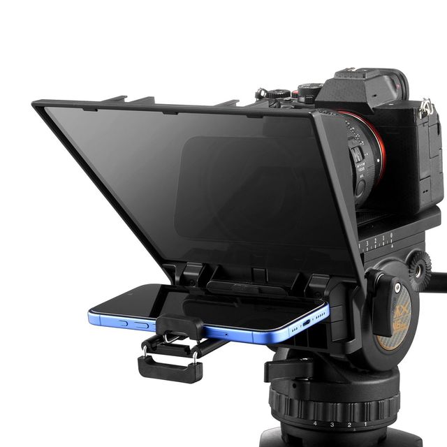 Portable 8 Inch Plastic Teleprompter Remote for Webcam and Smartphone Live Streaming Equipment on the Go