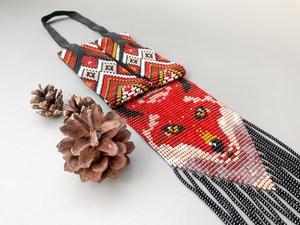 Idée de cadeau ROYAL pour elle : collier ethnique perlé avec motif renard pour mariage, anniversaire, cadeau pour elle, fête - Product Image 3