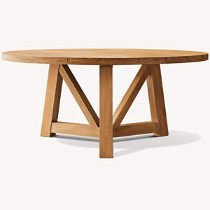 Mesa redonda de madera de teca en oferta, con un estilo moderno y sencillo, apta para uso en exteriores y resistente a las termitas. - Product Image 2