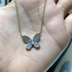 Classic Best Selling 925 Sterling <b>Silver</b> Lab Grown Diamond Pave Set Diamond Butterfly Pendant <b>Necklace</b> Birthday Gift for Her - Product Image 4